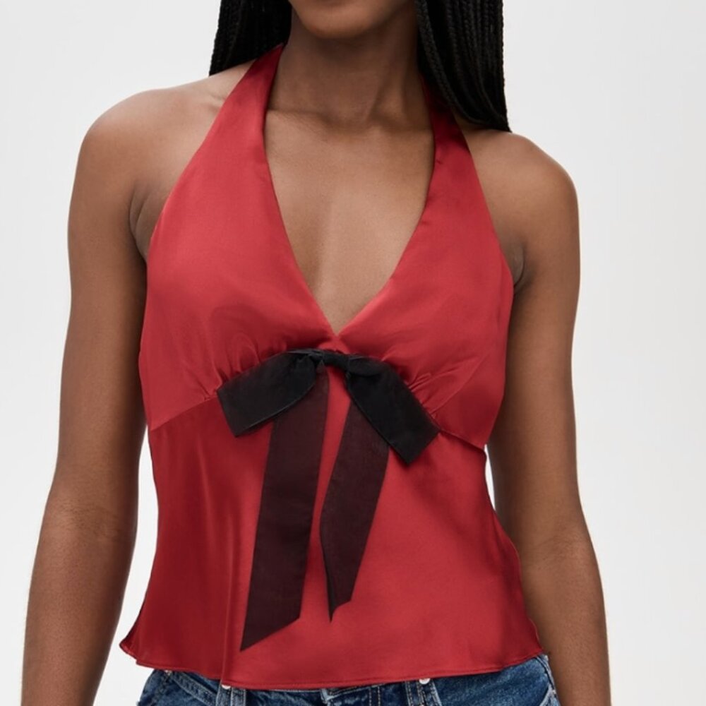 NWT Reformation Clarissa Silk Top 6